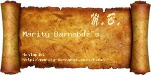 Marity Barnabás névjegykártya